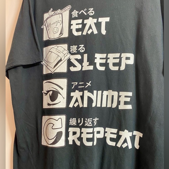Eat Sleep Anime Repeat Shirt Men Medium Pop Culture Graphic. - Picture 2 of 3